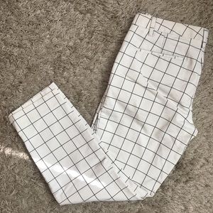 Joe Fresh White Checkered Pants
